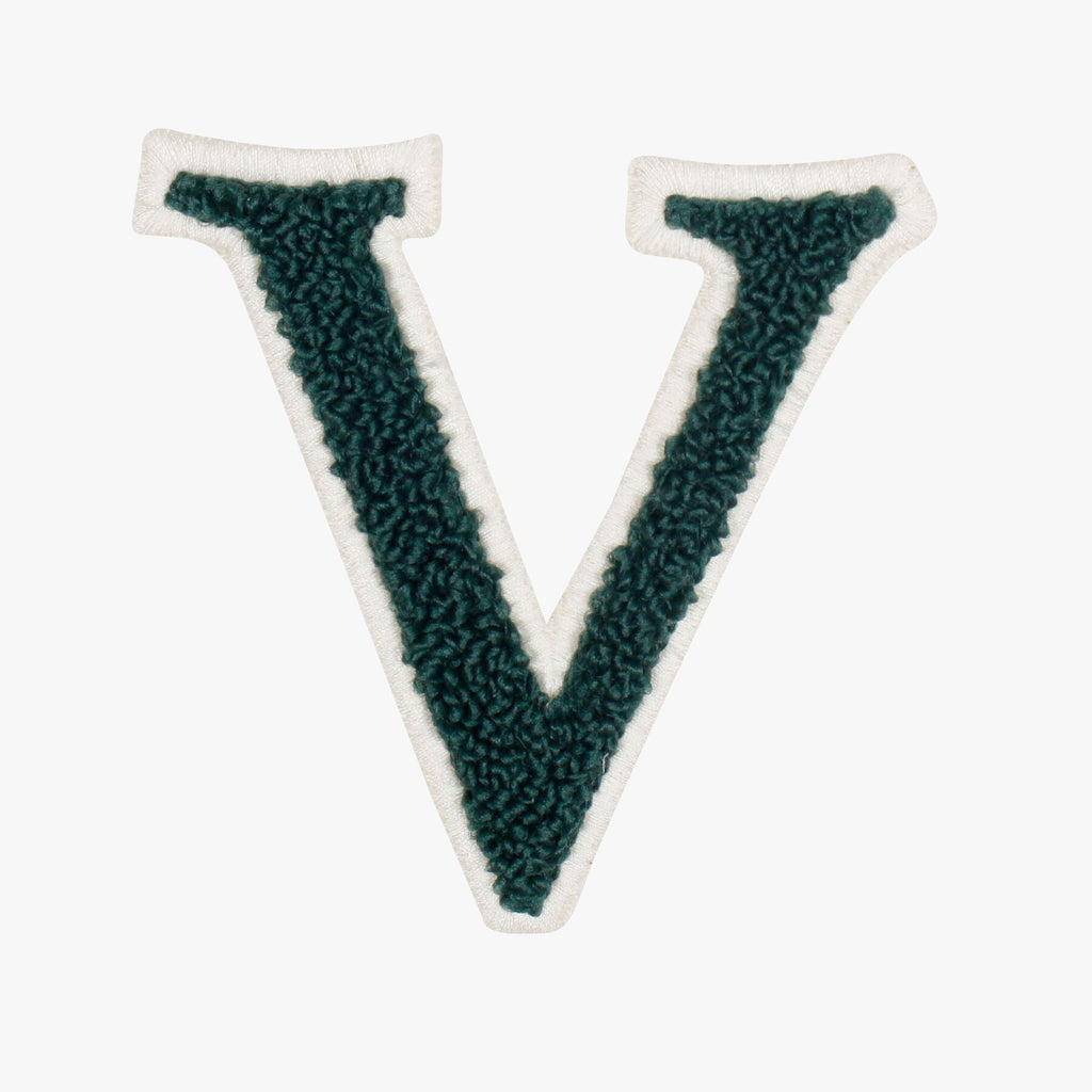 Iron On Embroidered Letter Patch-V