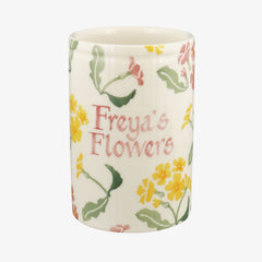 Personalised Pink Primrose Medium Vase