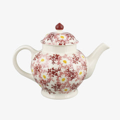 Personalised Pink Daisy Fields 4 Mug Teapot