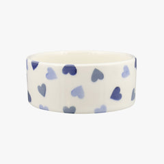 Personalised Blue Hearts Small Pet Bowl