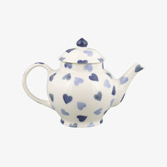 Personalised Blue Hearts 2 Mug Teapot