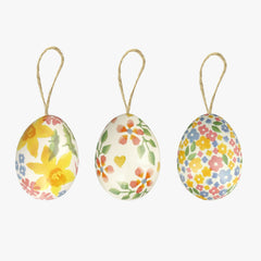 Wild Daffodils Set Of 3 Small Tin Egg Decorations