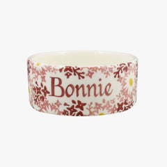 Personalised Pink Daisy Fields Small Pet Bowl