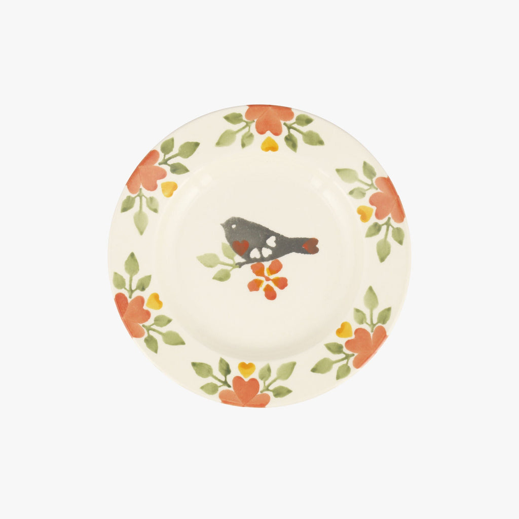 Lovebirds Coral 6 1/2 Inch Plate