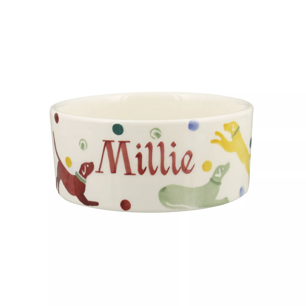 Personalised Polka Dogs Small Pet Bowl