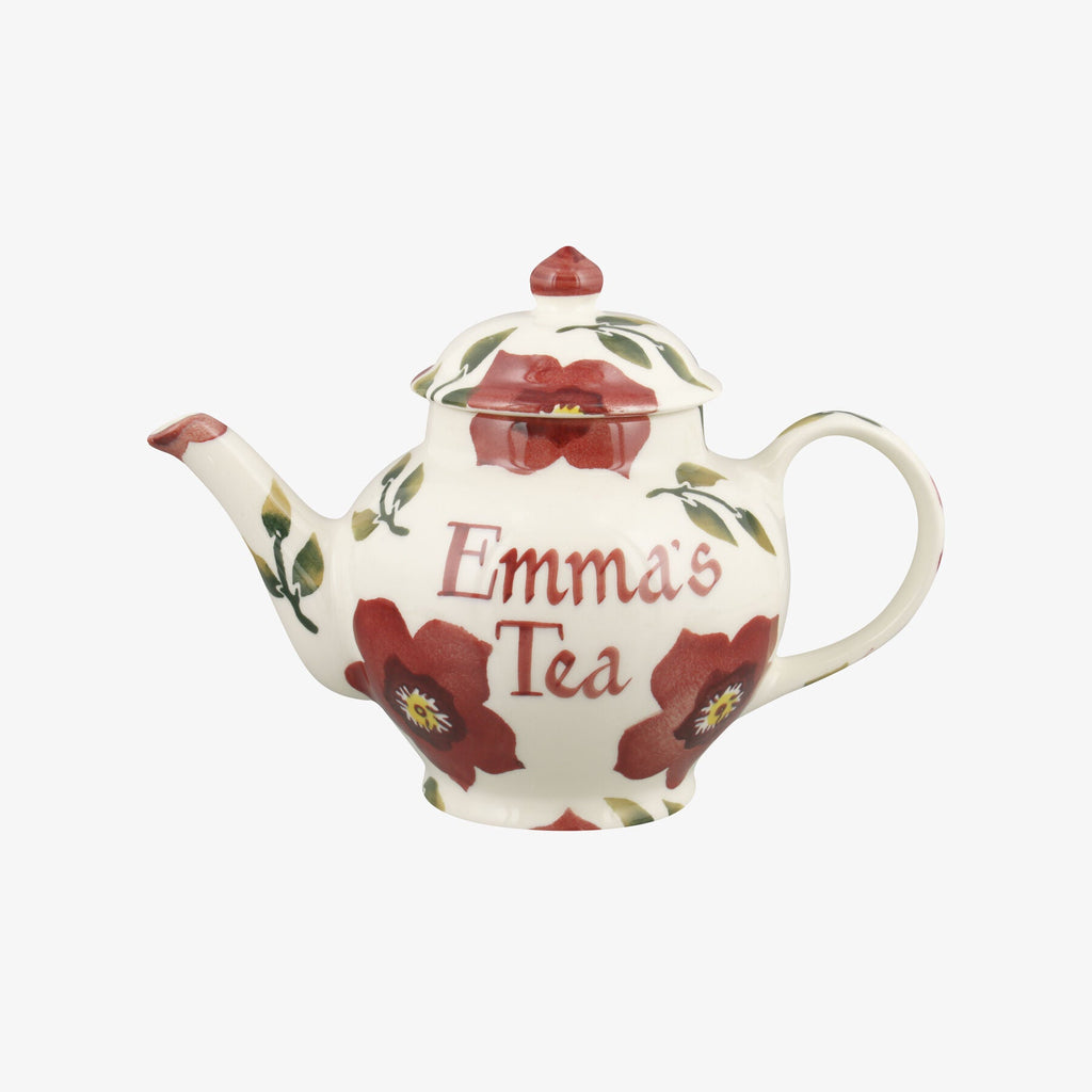Personalised Christmas Rose 2 Mug Teapot