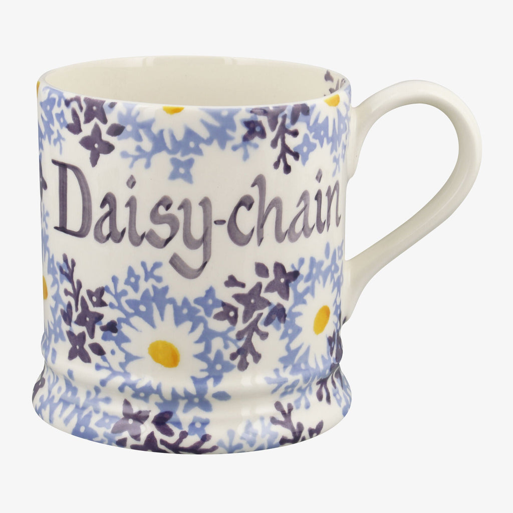 Personalised Blue Daisy Fields 1 Pint Mug