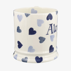 Personalised Blue Hearts 1 Pint Mug