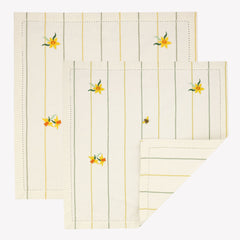 Daffodils Embroidered Set Of 2 Napkins