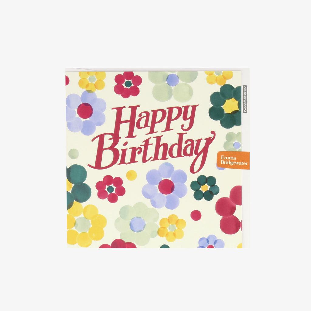 Happy Birthday Polka Floral Card