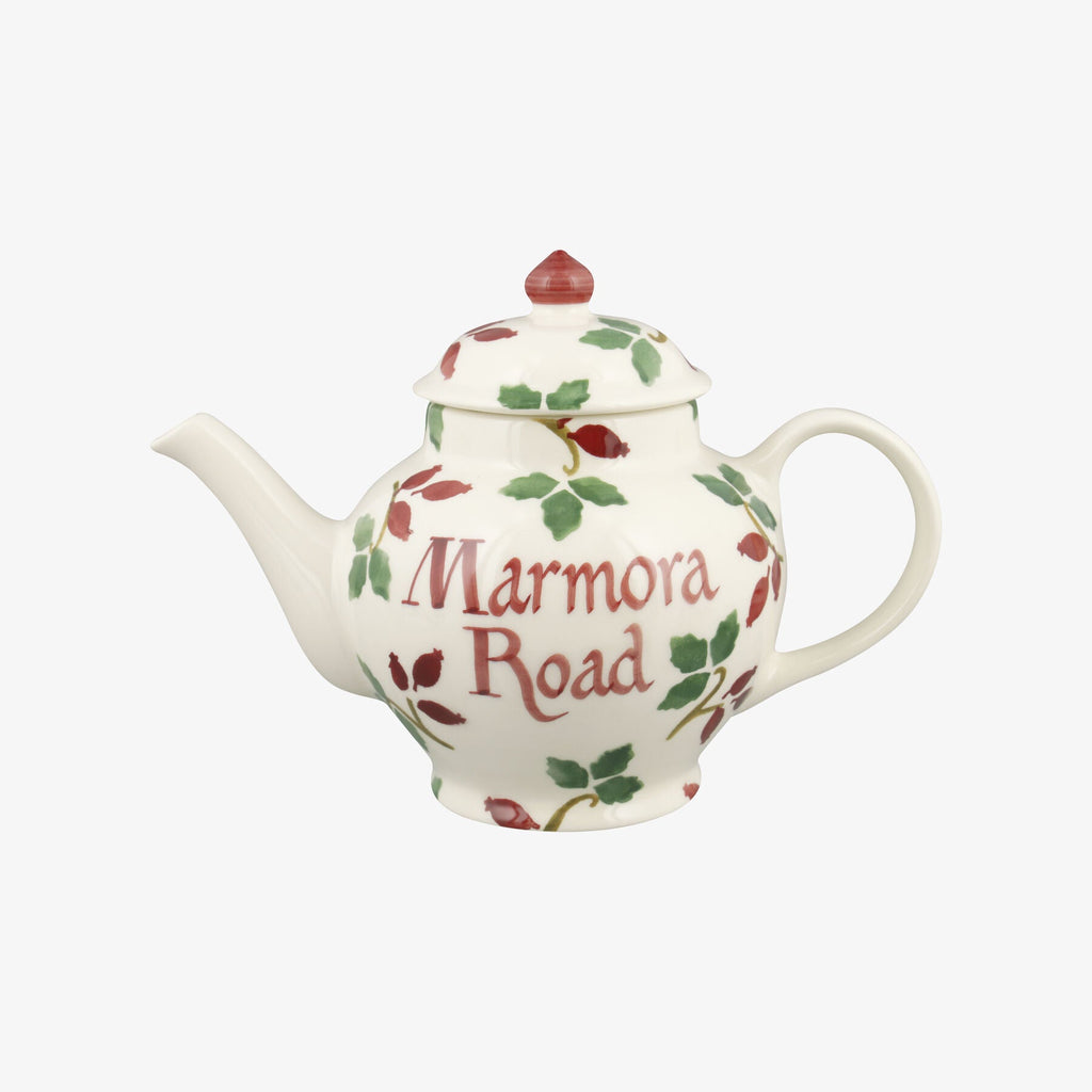 Personalised Folk Rosehip 2 Mug Teapot