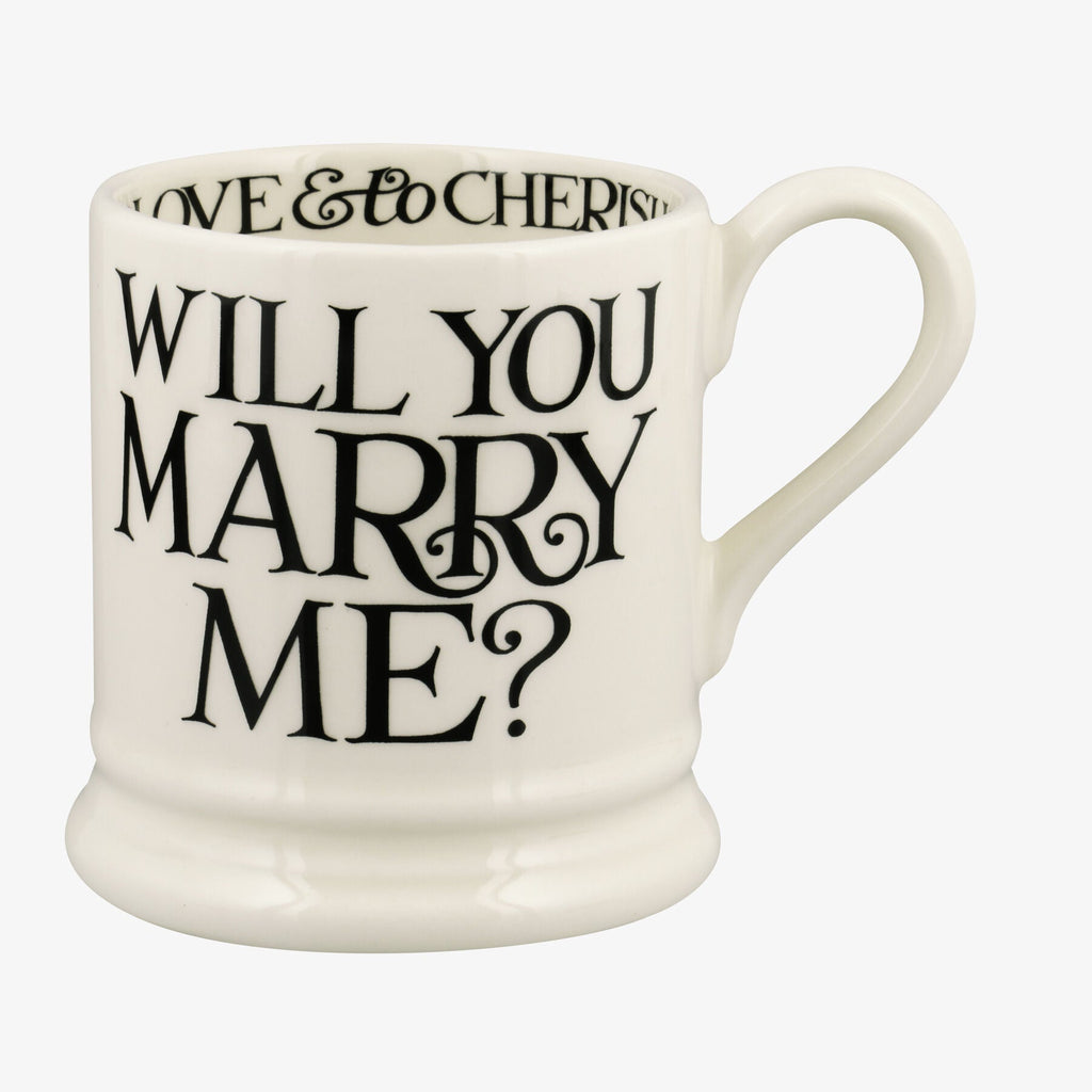 Black Toast Will You Marry Me 1/2 Pint Mug