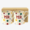 Polka Dot 'Mr & Mr' Set of 2 1/2 Pint Mugs Boxed