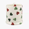 Personalised Red & Green Hearts 1/2 Pint Mug