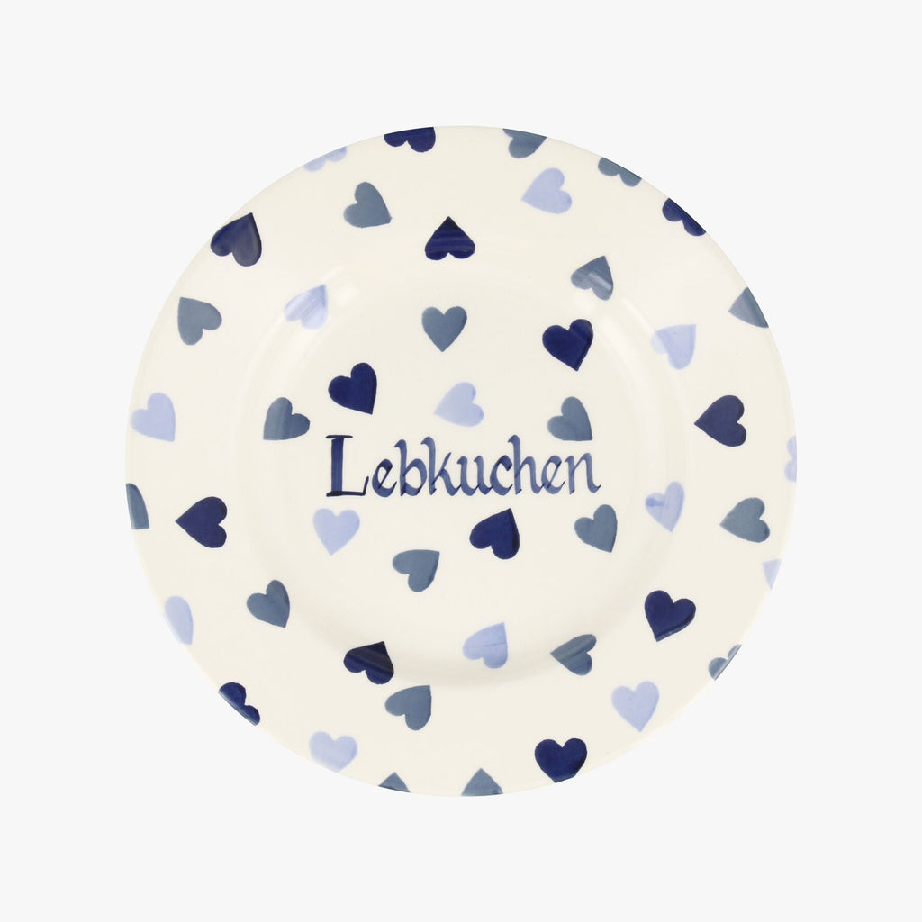 Personalised Blue Hearts 8 1/2 Inch Plate