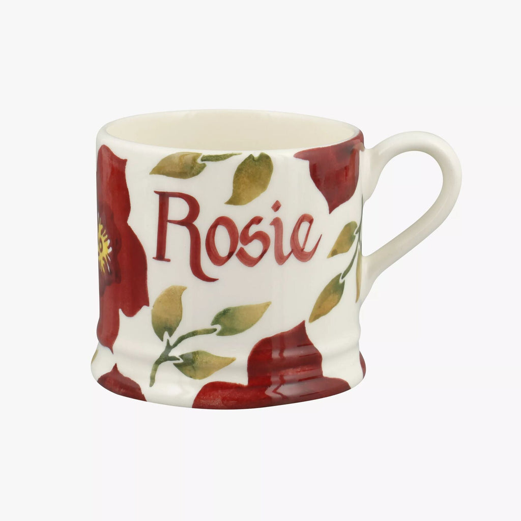 Personalised Christmas Rose Small Mug