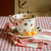 Polka Dot Large Teacup & Saucer Set
