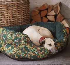 Dogs In The Woods Waterproof Waxed Cotton Large Pet Bed