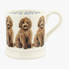 Emma Bridgewater Cockapoo ceramic 1/2 Pint Coffee or Tea Mug - made from English earthenware featuring an adorable and cuddly design of Cockapoos with their brown curly fur. Featuring text on the inside for a unique touch any pet lover would appreciate.