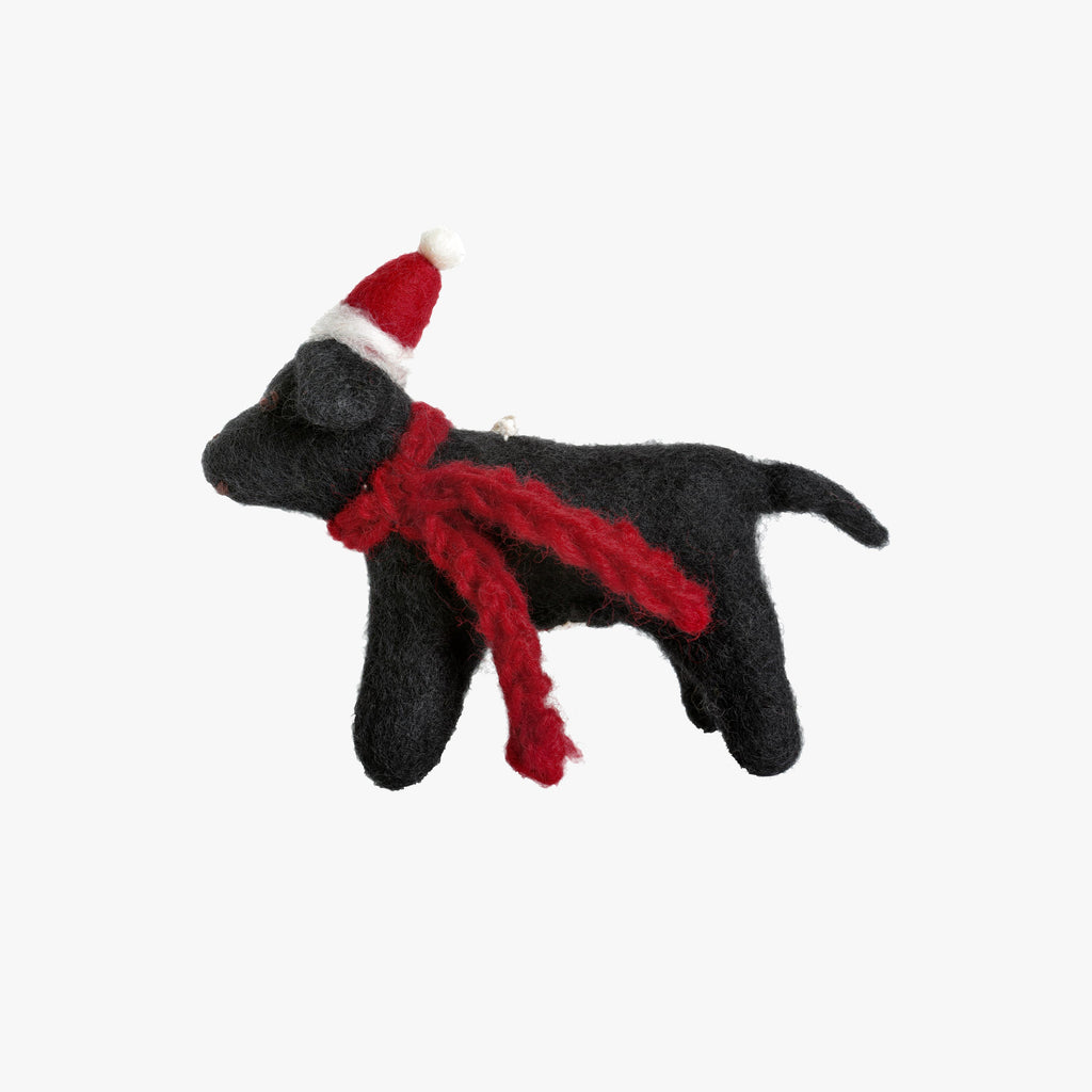 Black Labrador Felt Christmas Decoration