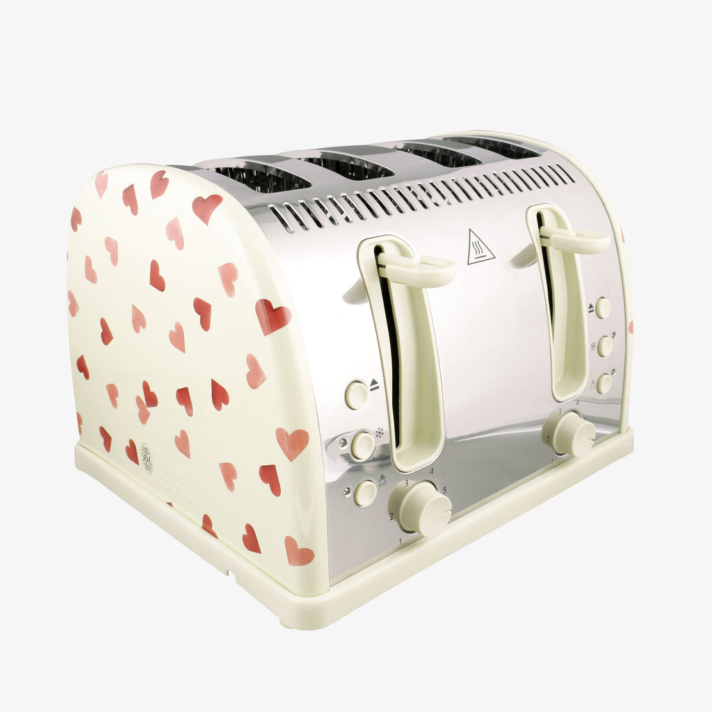 Russell Hobbs Pink Hearts Norfolk Four Slice Toaster