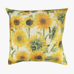 Sunflowers Linen & Velvet Cushion 55x55cm