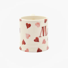 Personalised Pink Hearts Tiny Mug Decoration