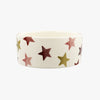 Personalised Pink & Gold Stars Small Pet Bowl