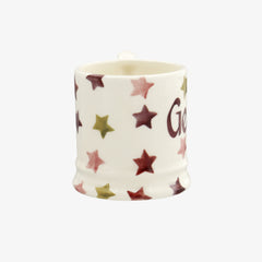 Personalised Pink & Gold Stars Tiny Mug Decoration