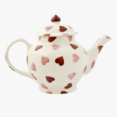 Personalised Pink Hearts 2 Mug Teapot