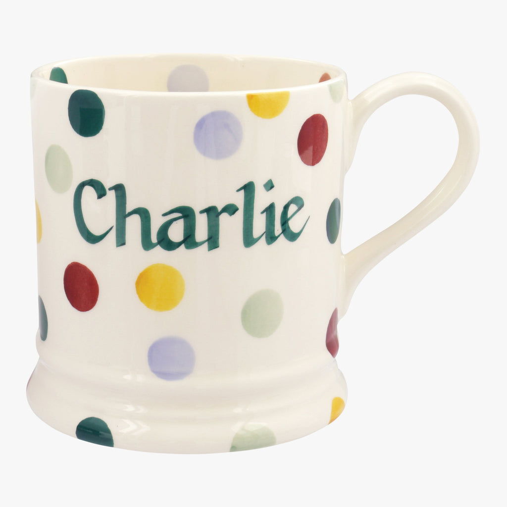 Emma Bridgewater ceramic 1 Pint Mug fit for the big tea and coffee drinkers - Made from earthernware featuring a timeless design of bright polka dots. Giant coffee mug.
