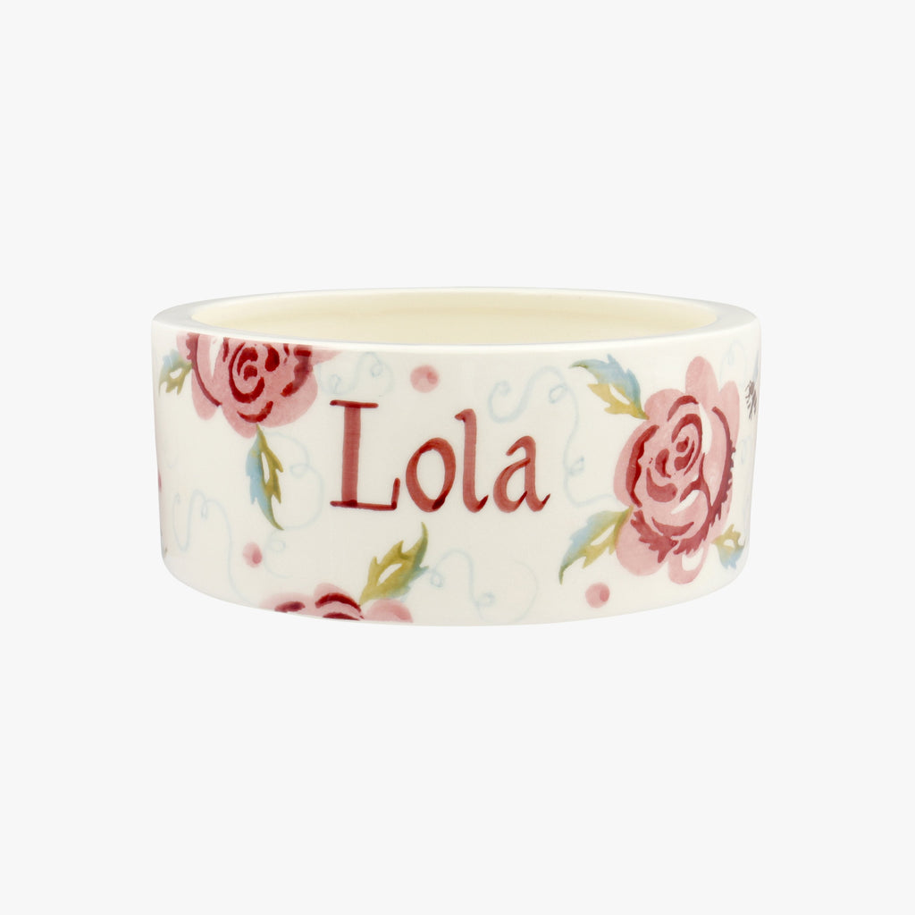 Personalised Rose & Bee Small pet Bowl