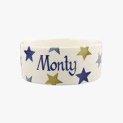 Personalised Stormy Stars Small Pet Bowl